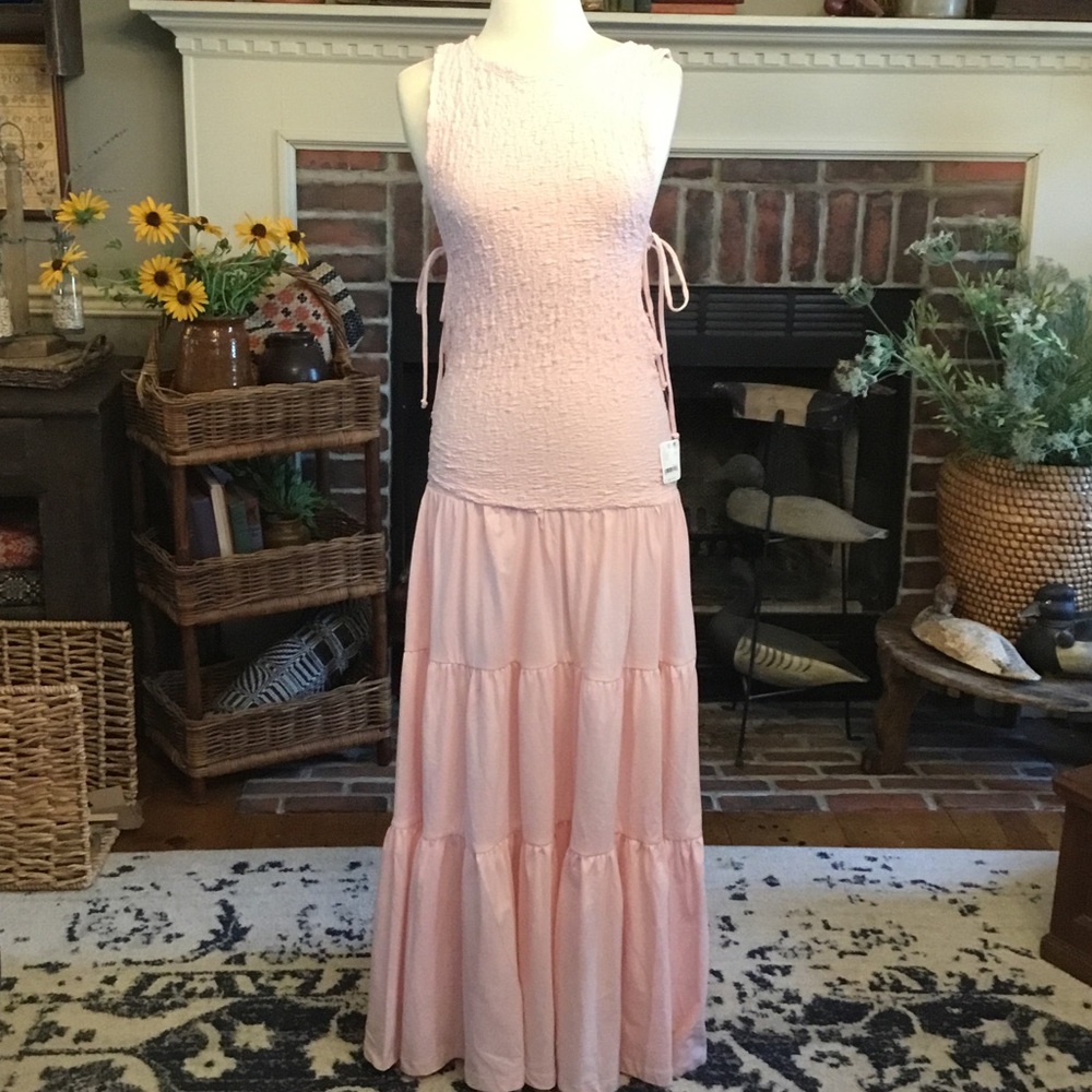 NWT Free People Pink Drop Waist Maxi Dress
